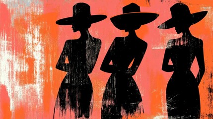 Sophisticated silhouettes of women in hats