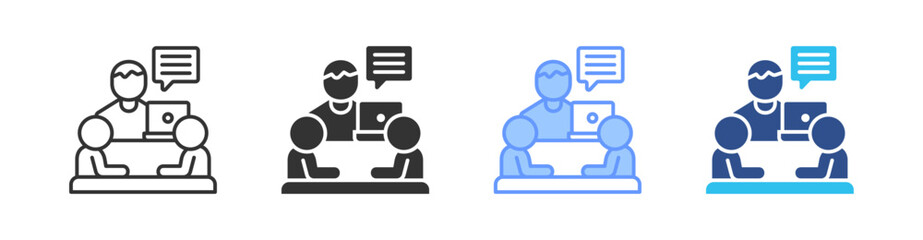 Discussion Multi Style Icon Set Vector 