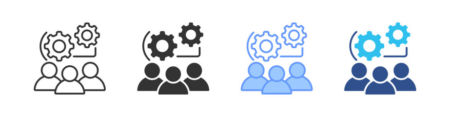 Development Multi Style Icon Set Vector 