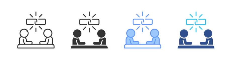 Bonding Multi Style Icon Set Vector 