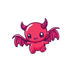 cute mascot baby devil vector design