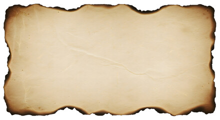 Aged Paper Texture with Burned Edges on Transparent Background