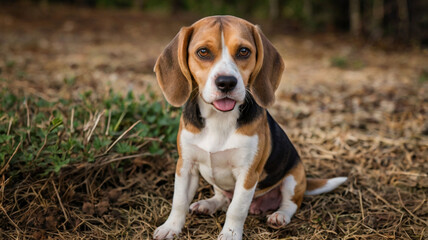 beagle dog on grass