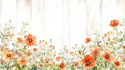 Close-up floral watercolor artwork bright nature scene with vibrant flower display
