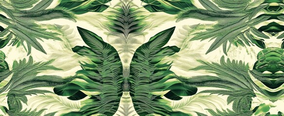 This vibrant and lush tropical leaf pattern offers a fresh and natural aesthetic, perfect for various design projects, wallpapers, and decor ideas.
