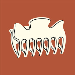 Colorful vector illustration with stylish hair claw clip, classic silhouette. For fashion bloggers, beauty brands, hairstyle tutorials, product packaging, advertisements, and editorial layouts.