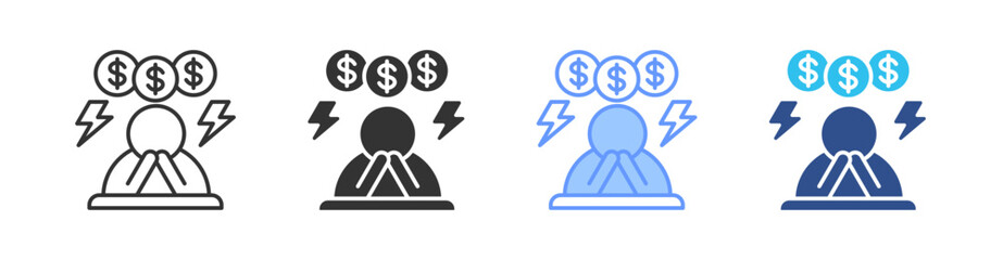 Obraz premium Stimulus Multi Style Icon Set Vector 