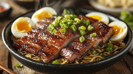 Delicious Ramen with Pork and Egg