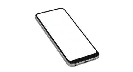Modern Smartphone Mockup with Blank Screen on Transparent Background