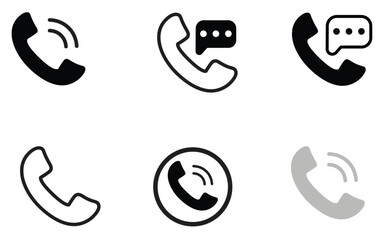 phone icon set, Telephone call sign, Contact us, Vector illustration.