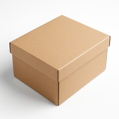Cardboard Box for Storage on Textured Surface with Ultra High Resolution and Professional Studio Lighting, Photorealistic High Definition Detail in Clean Isolated White Background