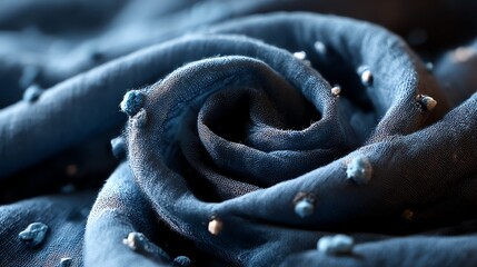 Fototapeta premium Discover this beautiful double gauze fabric in misty blue with an eroded stone texture—soft, breathable, and perfect for rustic, boho, or vintage-inspired designs. Lightweight and artisanal