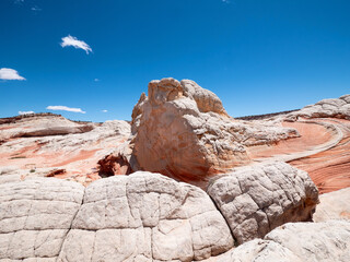 Unique sandstone formation in white pocket, vermilion cliffs national monument, arizona, USA.