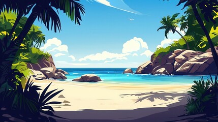 Fototapeta premium Secluded Tropical Beach Cove Paradise