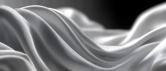 Obraz premium subtle creases and sheen of silk fabric swaying in gentle wind