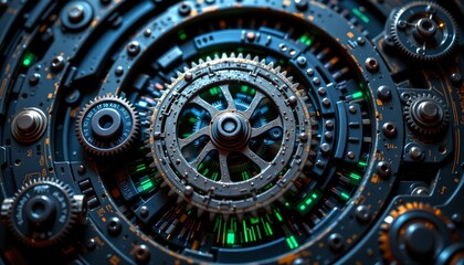 an intricate, mechanical arrangement with a focus on precision and complexity