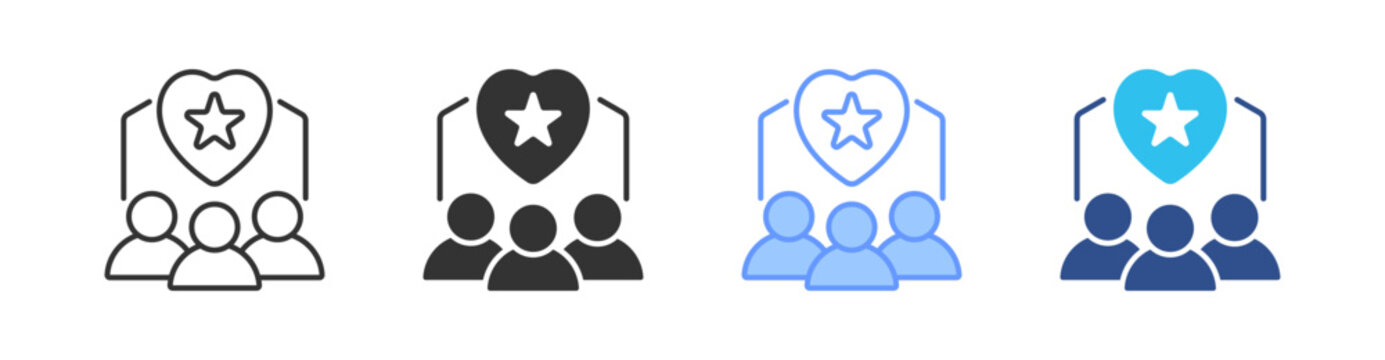Loyal Customer Multi Style Icon Set Vector 