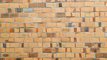 Brown or red grunge brick wall for background. Line pattern wallpaper concept.