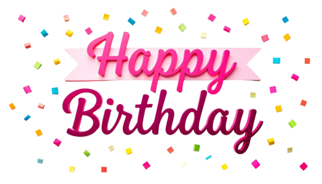 Happy Birthday Greeting with Bright Colors and Celebration