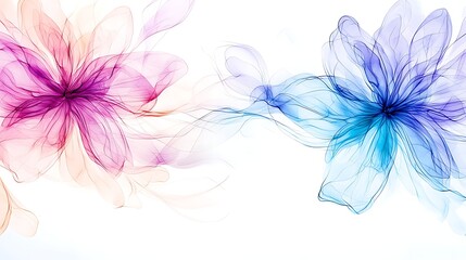 Obraz premium Watercolor floral artwork artistic expression minimalist style soft colors abstract viewpoint