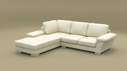 Modern sectional sofa, neutral tones, minimalist style, interior design