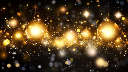Obraz premium Golden Christmas Lights Background