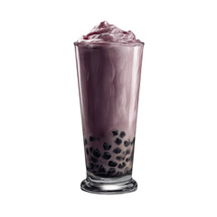Delicious Purple Taro Bubble Tea in Tall Glass