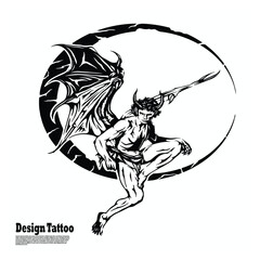 vector illustration of a girl with a tattoo