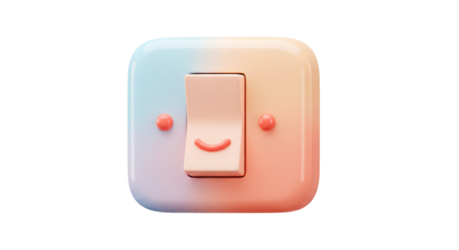 Happy light switch in pastel colors.