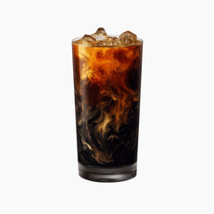 Iced Coffee with Cream Swirl in Tall Glass