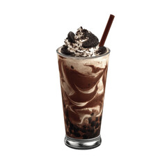 Delicious Chocolate Oreo Milkshake with Whipped Cream in Elegant Glass