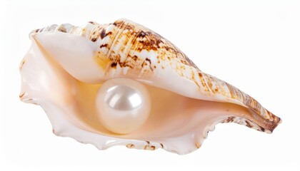 Lustrous white pearl in an oyster shell, a glimpse into natural beauty