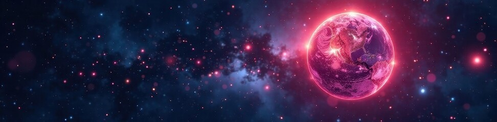 Brilliant orb illuminates dark, star-speckled sky, dark, stars, celestial