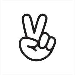 Obraz premium line drawing of a hand making a peace sign