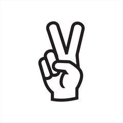 Obraz premium line drawing of a hand making a peace sign
