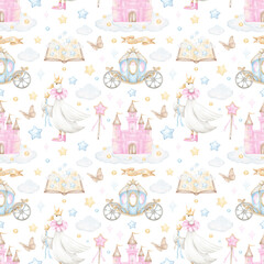 baby girl seamless pattern