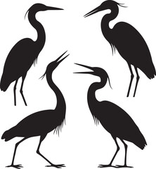 Obraz premium Heron SVG – Elegant Bird Silhouette for Nature Crafts & Wall ArtHeron Clipart – Wetland Bird PNG for Posters & Digital DecorFlying Heron SVG – Majestic Wildlife Design for Cricut & StickersHeron