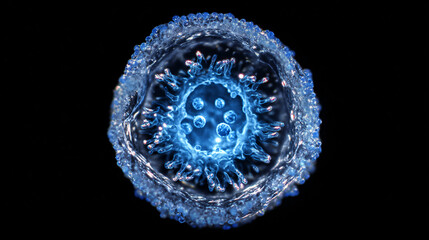 Microscopic View of a Virus Particle