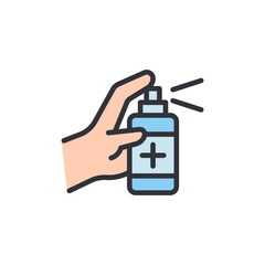 Hand Sanitizer Spray Isolated on White Backdrop, Promoting Hygiene Concept