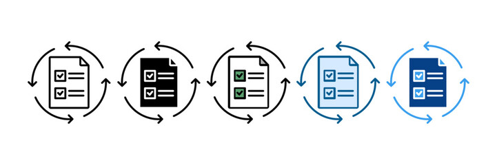 Consistent Reports Icon Set Multiple Style Collection