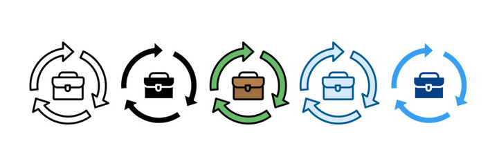Business Process Icon Set Multiple Style Collection