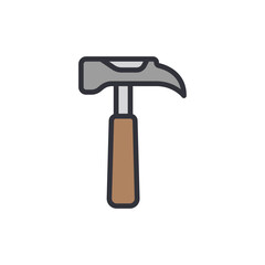 Stylized Hammer Graphic Element for Construction and Home Improvement Use