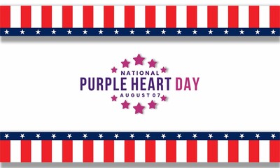 National Purple Heart Day concept design ,August 7 Background Vector Illustration 