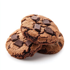 Fototapeta premium Delicious chocolate cookies stacked together