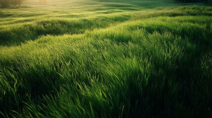Obraz premium green grassy field landscape