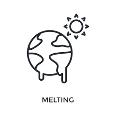 Melting Icon Outline Style. Vector Illustration For Graphic Design