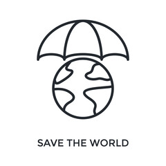 Save The World Icon Outline Style. Vector Illustration For Graphic Design
