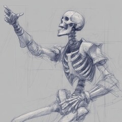 Detailed skeletal figure in a dynamic pose.