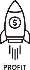 Rocket-Propelled Profit A Simple Icon for Success
