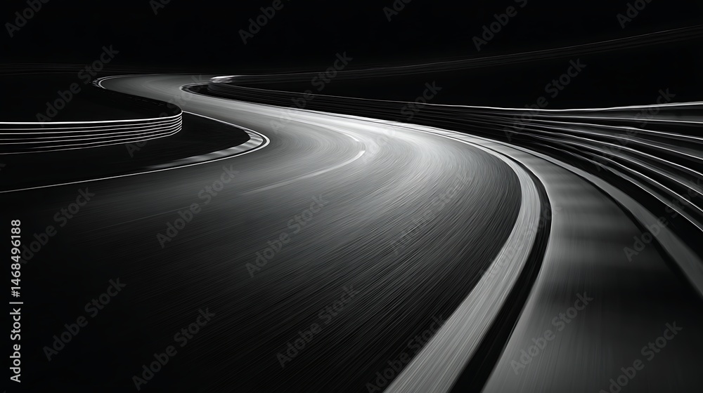 Poster Curving lines create a sense of speed and motion